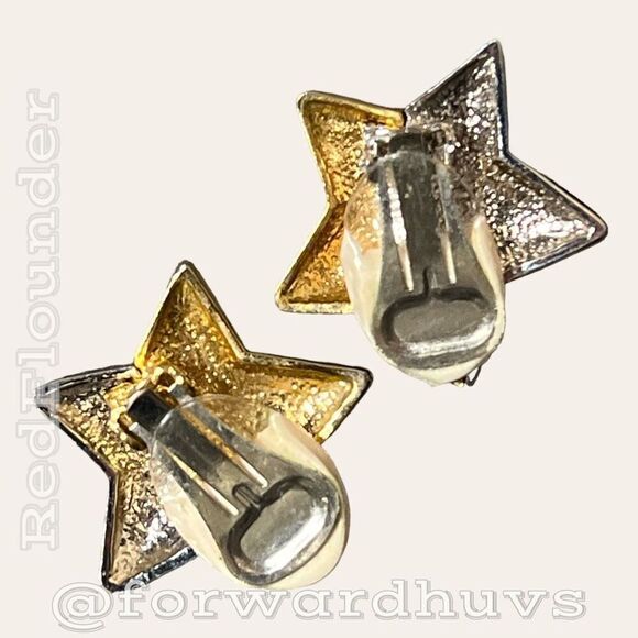 Bundle Sale 3 for $15 | Two-Tone Star Shaped Clip-On Earrings - Picture 5 of 9